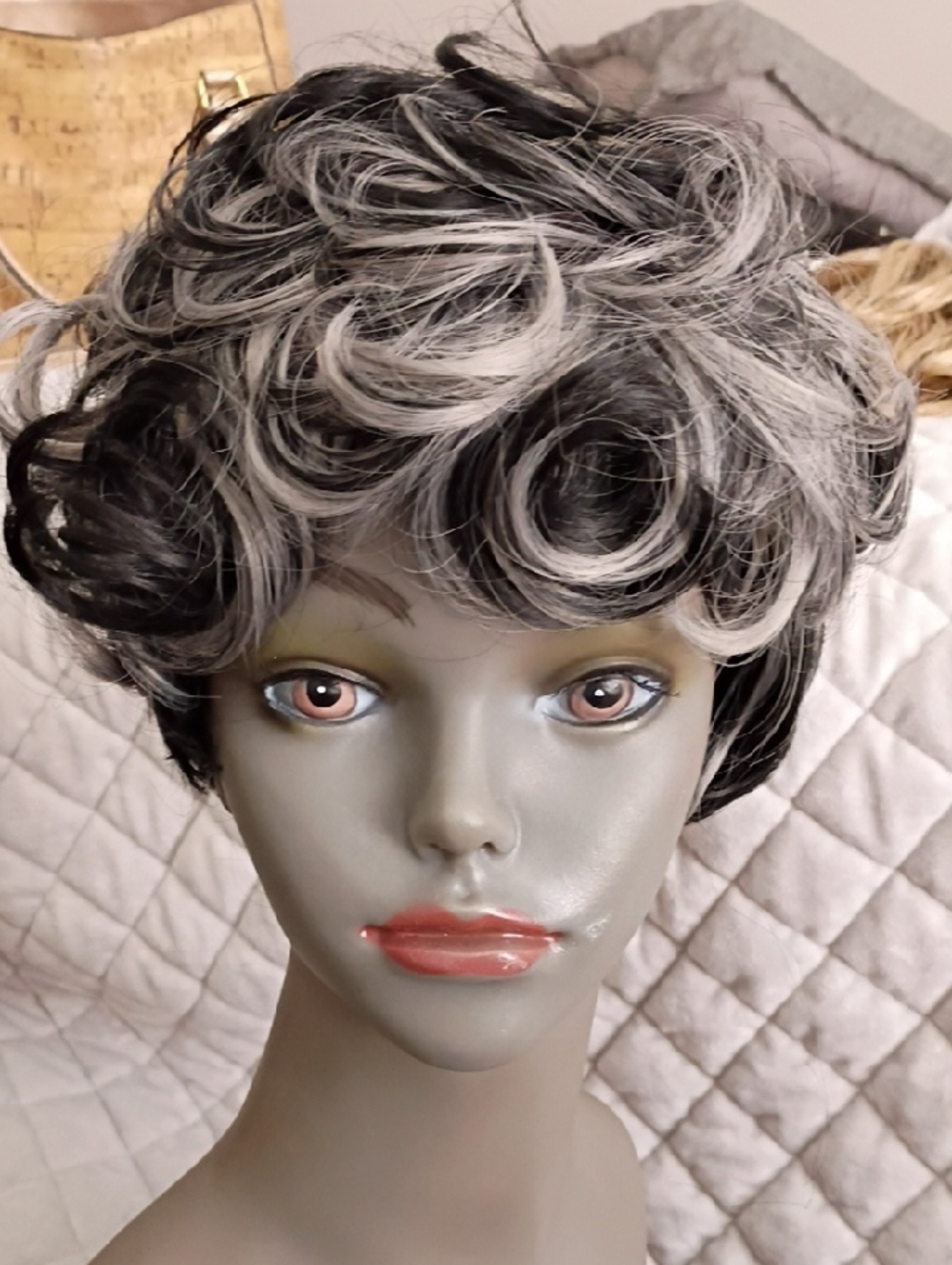 Grey and Black Wig